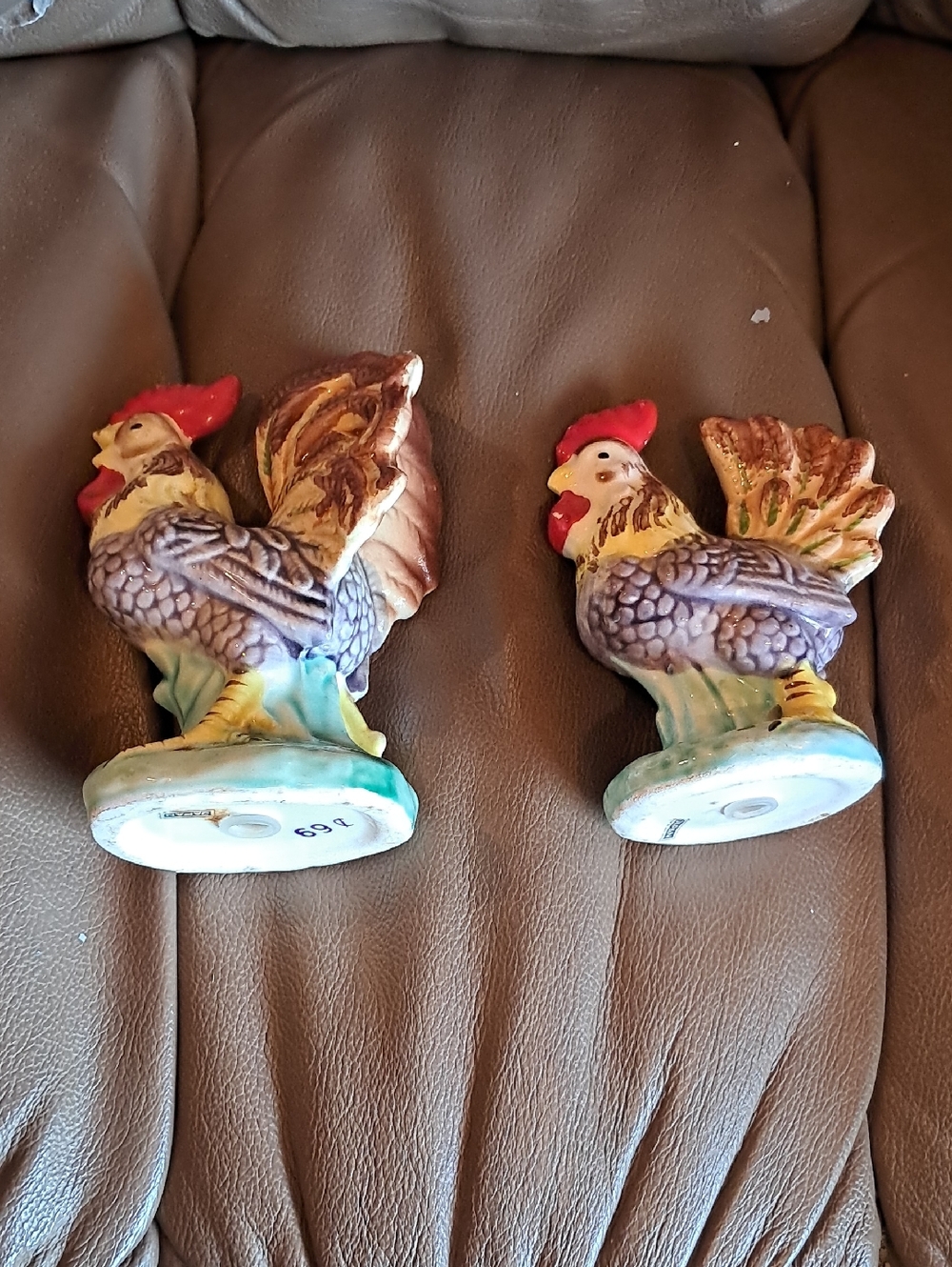 Ada White Ceramic Base with Japan Sticker Salt And Pepper Shakers.